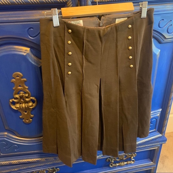 Spiegel Vintage Medium Brown Pleated Skirt - Picture 1 of 3